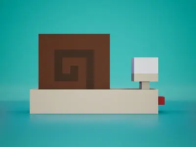 Voxel - Snail Low-poly 3D model