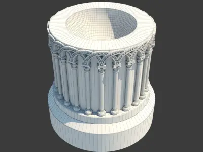 Church Furniture - Stone Baptismal Font 01 Ancaster 3D model