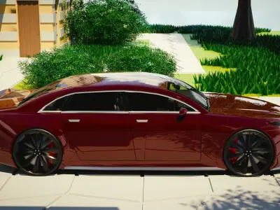 Generic Mid Size 4 Door Sedan With Sport Package Low-poly 3D model