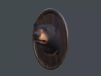 Bear Head Taxidermy Low-poly 3D model