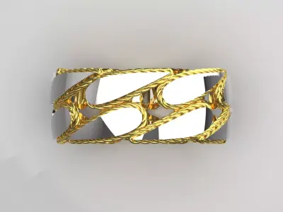 textured and mirrored design stl 3d gold ring model gr0041 3D print model