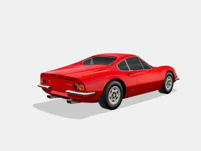 Ferrari Dino 246 GT 1969 Low-poly 3D model