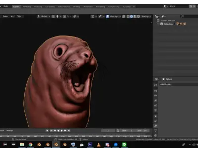 handpaint seal 3D model