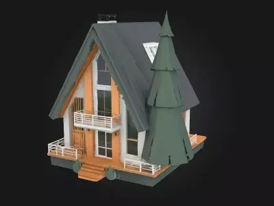 Charming Cabin Retreat 3D model