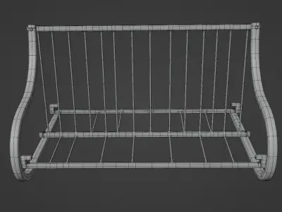 Curved Metal Bike Rack Low-poly 3D model