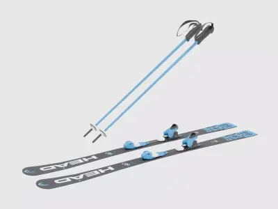 Ski set HEAD 3D model