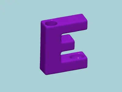 Vase E - Alphabet Vases Collection Letters - STL Printable 3D print model
