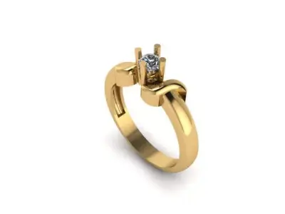 solitair ring  ready to print 3D print model