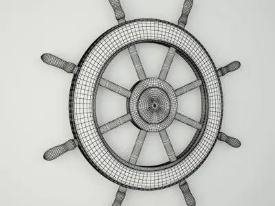 Wood Wheel Wall Decor 3D model