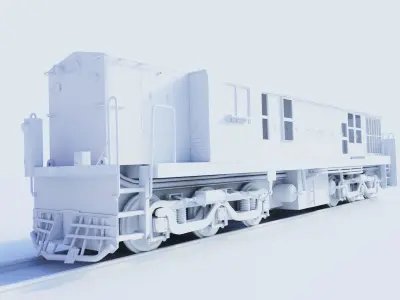 Train engine Low-poly 3D model