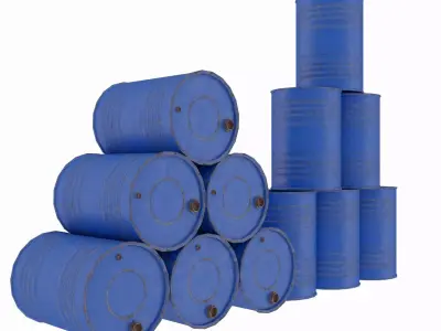 Engine Oil Barrel Low-poly 3D model