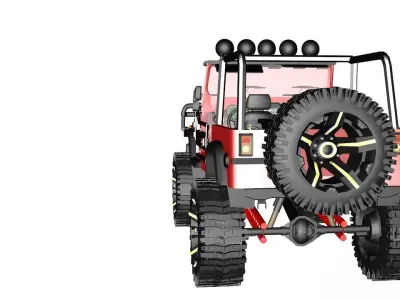 JEEP MB18 RIGGED Low-poly 3D model