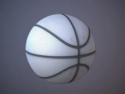 Basketball game-ready low poly high poly model ball Low-poly 3D model