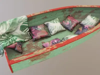 Boat Sofa Low-poly 3D model