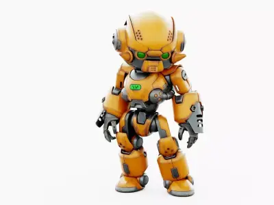 ROBO ZERO-M2  Rigged for Unreal Engine - Unity - MIXAMO 3D model