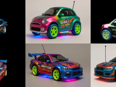 Controled Car bundle 1 pack 100 glb 3D model