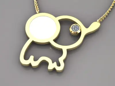Elephant necklace pendant Free 3D print model