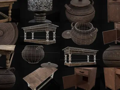 Medieval Prop Mix Sixty One 3D Model Collection