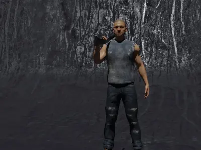 Survivor Game Character ready for Unreal Engine 4 26 Low-poly 3D model