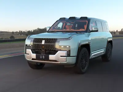 2025 BYD Yangwang U8 with lowpoly interior Low-poly 3D model