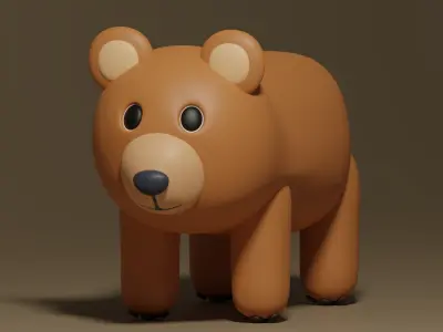 Cartoon Cute Bear 1 3D model