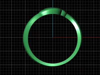S alphabet bypass shell hallow ring 3D print model