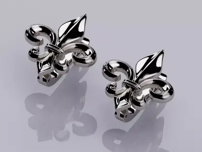 Earrings Fleur De Lis 3D print model