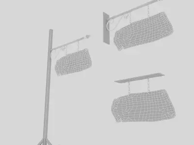 old stone wc sign 02 Low-poly 3D model