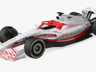 Formula 1 2022 White Livery Rigged 3D model