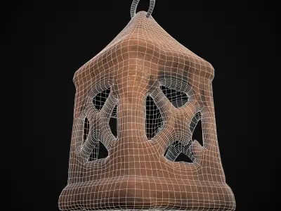 Clay Lantern Low-poly 3D model