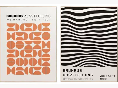 Bauhaus Orange posters 3D model