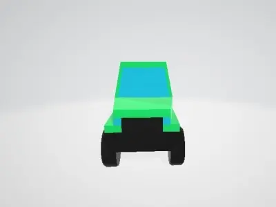 Minimalistic cars of different colors and shapes 3D model