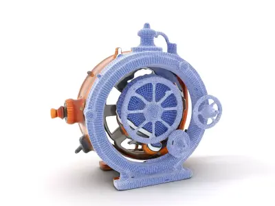 Steampunk Gear Clock model pack Low-poly 3D model