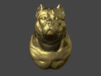 American bully bust 3D print model