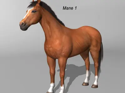 Horse - Brown 3D model