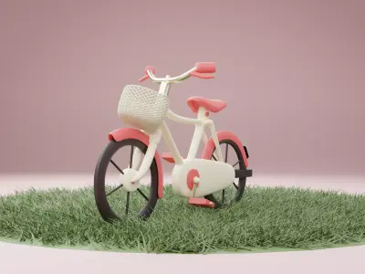 bike on grass 3D model