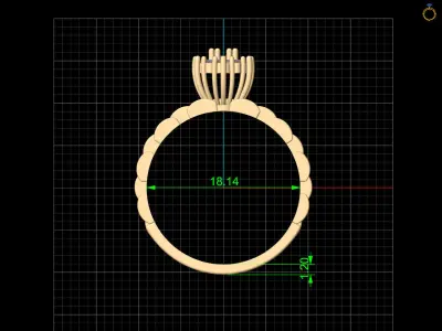 Lux ring silver gold jewelry printable 3D model 3D print model