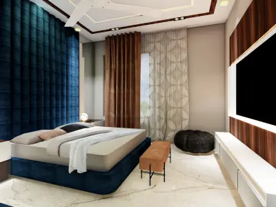  modern bedroom Low-poly 3D model