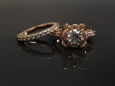 Diamond ring 3D print model