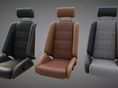 Car Seats GTS Classic GT Low-poly 3D model