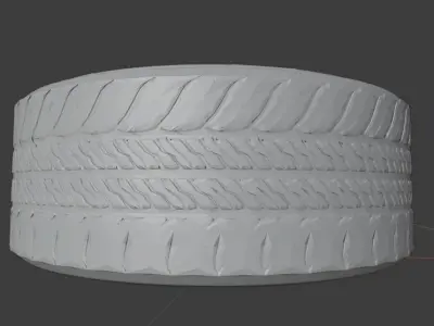 Tire set Low-poly 3D model