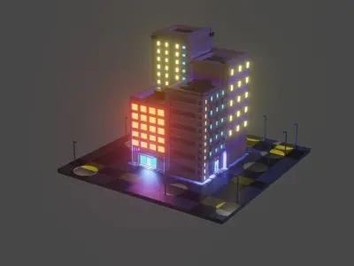 Hotel and motel for free Free low-poly 3D model