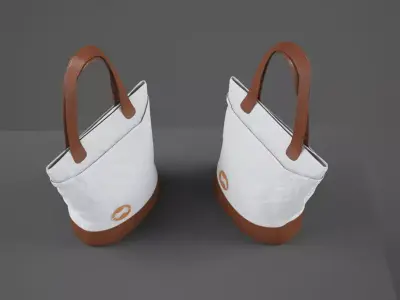 bag2 two tote bags 3D model