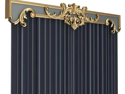 Cornice Classic Curtain 014 Low-poly 3D model