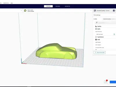 Porsche 911 simplified decorative model ver1 3D print model