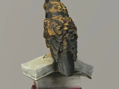 Owl statuette 3D scan LoRes and HiRes Low-poly 3D model