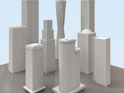 Skyscrapers - 9 MODELS Free 3D model