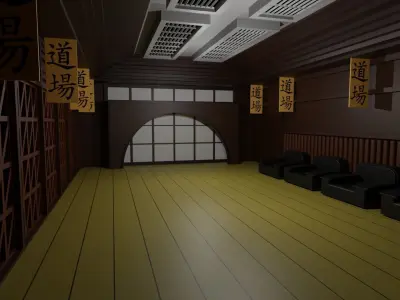 Karate Hall Low-poly 3D model