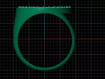 Round Pave Border Signet Ring  3D print model