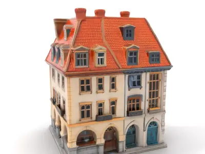 Charming Vintage Building model pack Low-poly 3D model